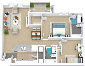 2x2 955sf Avanti Reno - B2 3042 floor plan